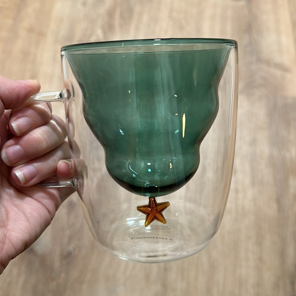 ANTHROPOLOGIE | Glass Christmas Tree Mug - Picture 3 of 5